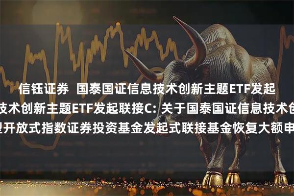 信钰证券  国泰国证信息技术创新主题ETF发起联接A,国泰国证信息技术创新主题ETF发起联接C: 关于国泰国证信息技术创新主题交易型开放式指数证券投资基金发起式联接基金恢复大额申购、定期定额投资及转换转入业务的公告